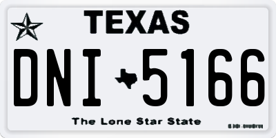 TX license plate DNI5166