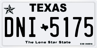TX license plate DNI5175