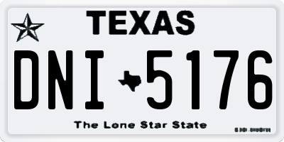 TX license plate DNI5176