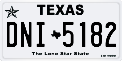 TX license plate DNI5182
