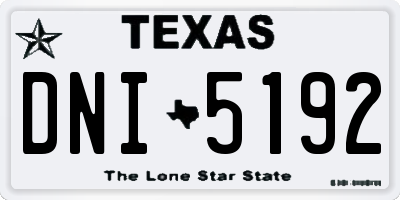 TX license plate DNI5192