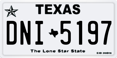 TX license plate DNI5197