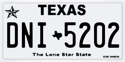 TX license plate DNI5202