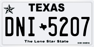 TX license plate DNI5207