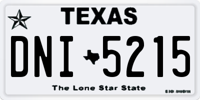 TX license plate DNI5215