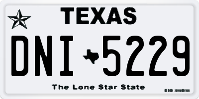 TX license plate DNI5229