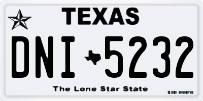 TX license plate DNI5232