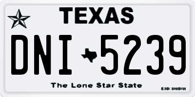 TX license plate DNI5239