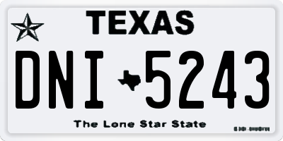 TX license plate DNI5243