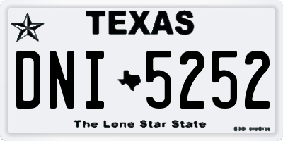 TX license plate DNI5252