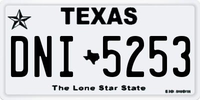 TX license plate DNI5253