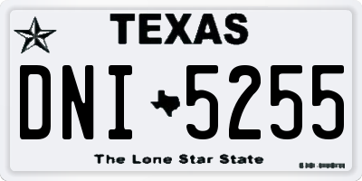 TX license plate DNI5255