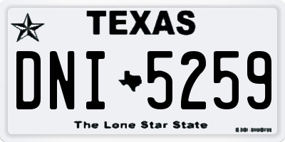 TX license plate DNI5259