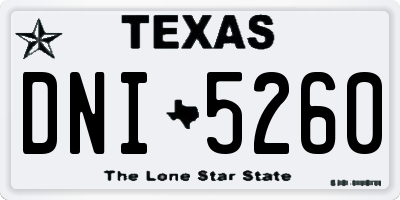 TX license plate DNI5260