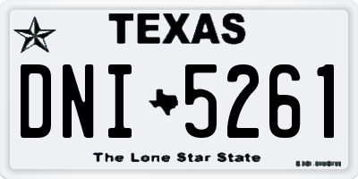 TX license plate DNI5261