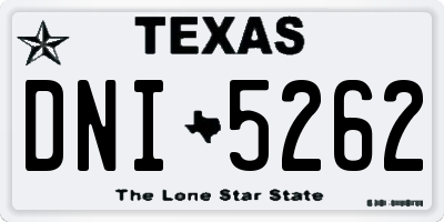 TX license plate DNI5262