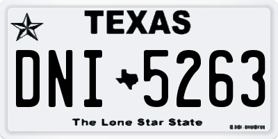 TX license plate DNI5263