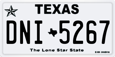 TX license plate DNI5267