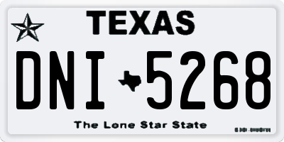 TX license plate DNI5268