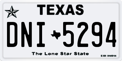 TX license plate DNI5294