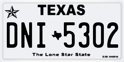 TX license plate DNI5302