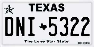TX license plate DNI5322