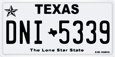 TX license plate DNI5339