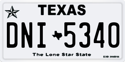 TX license plate DNI5340