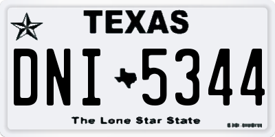 TX license plate DNI5344
