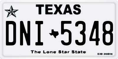 TX license plate DNI5348