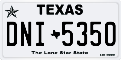 TX license plate DNI5350