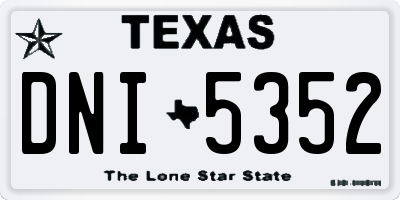 TX license plate DNI5352