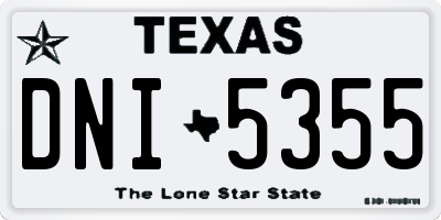 TX license plate DNI5355
