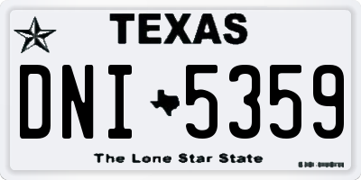 TX license plate DNI5359