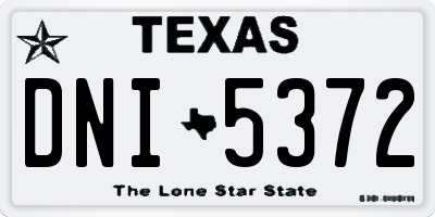 TX license plate DNI5372