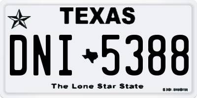 TX license plate DNI5388