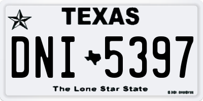 TX license plate DNI5397