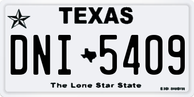 TX license plate DNI5409