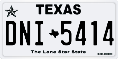 TX license plate DNI5414