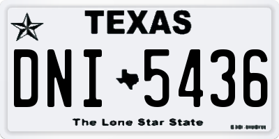 TX license plate DNI5436