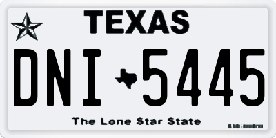TX license plate DNI5445