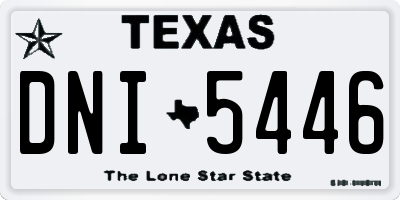 TX license plate DNI5446