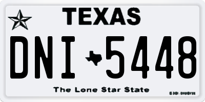 TX license plate DNI5448
