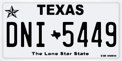 TX license plate DNI5449
