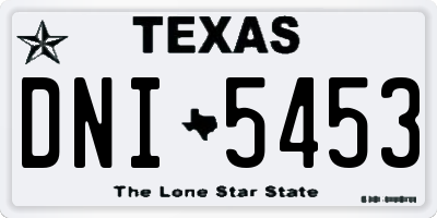 TX license plate DNI5453