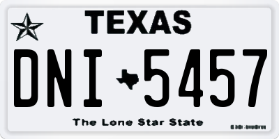 TX license plate DNI5457