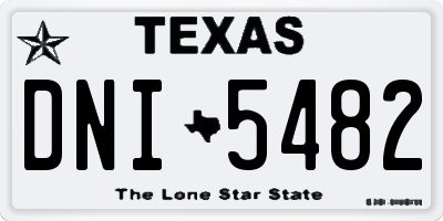 TX license plate DNI5482