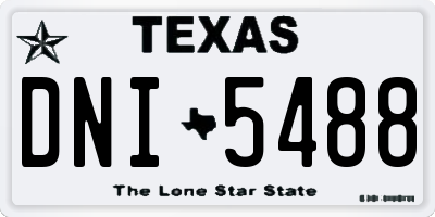 TX license plate DNI5488