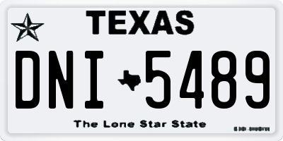 TX license plate DNI5489