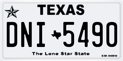 TX license plate DNI5490